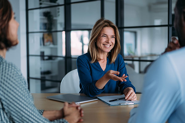 business owner interviews a female job candidate